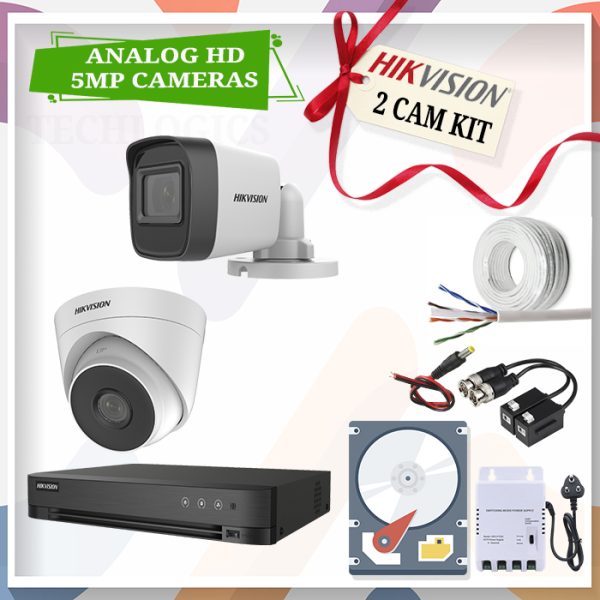 HIKVISION 5MP UHD ANALOG CCTV CAMERA KIT VIDEO & AUDIO RECORDING