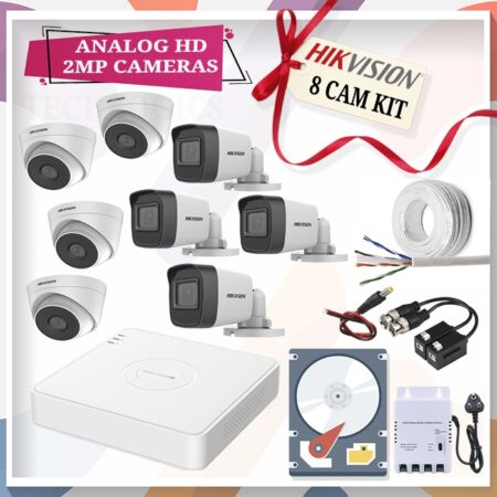 Hikvision 2MP HD Analog 8 cameras kit